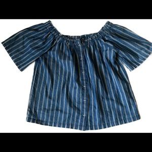 Knot Sisters demon striped button up blouse
